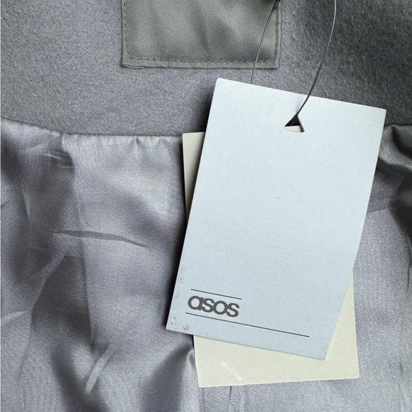 ASOS Beautiful Grey Coat with Faux Fur Collar Brand ASOS Size 4 NWT - Picture 3 of 4